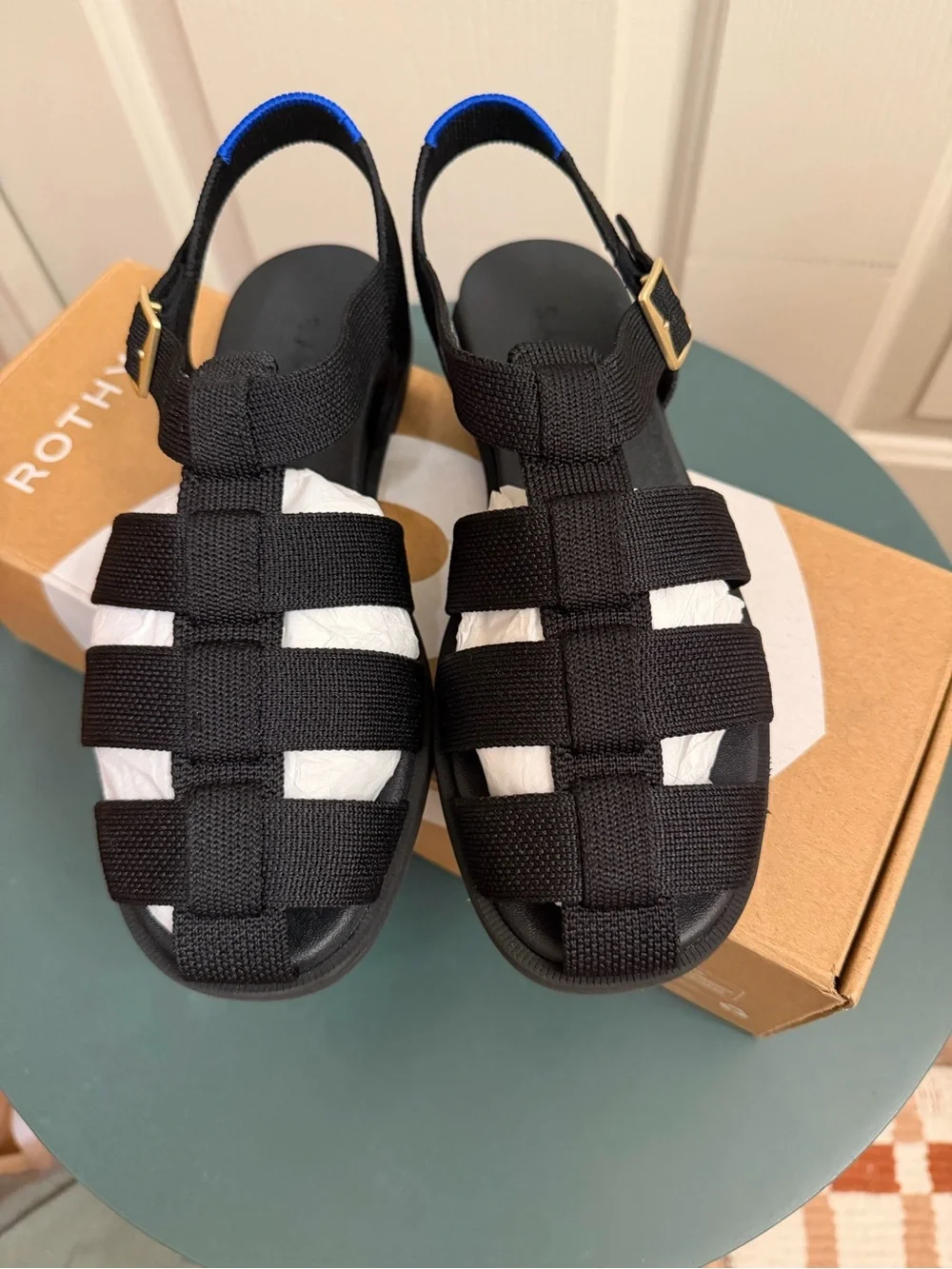 Rothy's The Fisherman Sandal - Black Size 6.5
